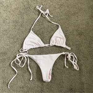 FRANKIES Pink Ribbed Bikini